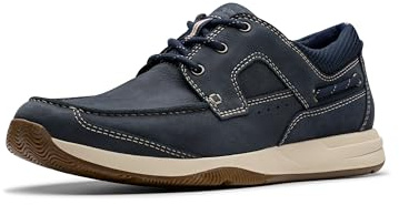 Clarks Sailview Lace, Zapatillas Hombre, Nubuck Azul Marino, 39.5 EU