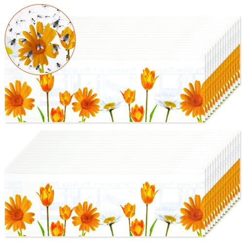 Stingmon Trap Piège à Mouche pour Fenêtre 30 Pièces,,Anti Mouche, Attrape Mouche Fleurs, Non Toxique et inodore pour Attraper Les Mouches et Les Mouches des Fruits