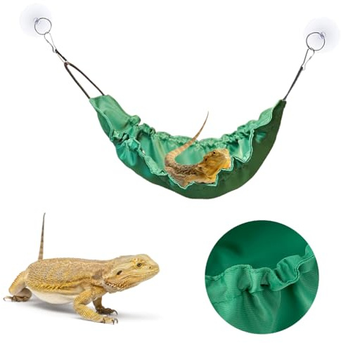 FineInno Rettili Come Lucertole Amaca con ventose Barbuto Drago Amaca Reptile Lounger Swing Amaca Rettili per anoli, granchi eremiti, iguane, Gecko accessori per serbatoio