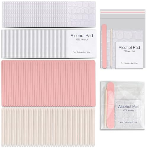 50 set engångspress på nagelverktygssats, inklusive 50 st nagelfil, 50 st förberedningsdyna, 50 st träpinne, 50 st OPP-påse, manikyrnagelförberedningssats för salongshus (A)