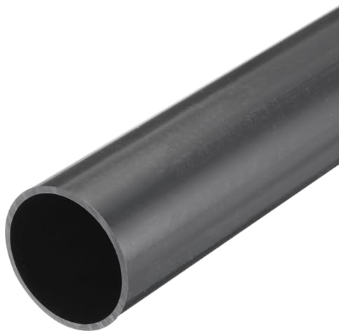 sourcing map Tubo rigido rotondo in PVC da 5 cm, diametro interno 45,2 mm, diametro esterno 50 mm, 500 mm, grigio scuro, ad alto impatto, per tubi dell'acqua, artigianato, decorazione, guaina per cavi