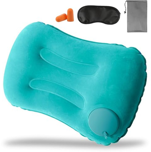 HTTDSLF Cuscino Gonfiabile, Cuscini da Campeggio, Cuscino da Viaggio Ultraleggero, Cuscino da Viaggio Confortevole e Compatto, per Campeggio Escursioni