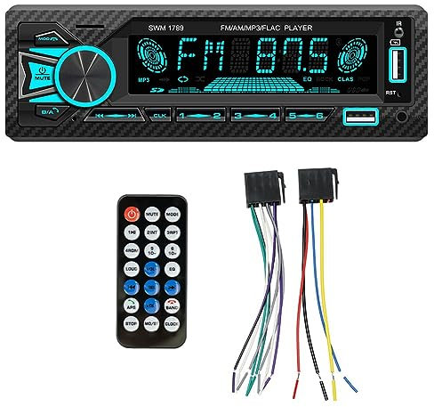 Pesderty Autoradio Bluetooth A 4 Canali da 60 W per Auto Lettore MP3 in Plastica con Disco U Plug-in per Auto