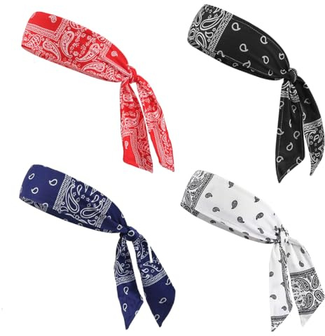 4 Stück Herren Stirnband,Verstellbares Sport Stirnband,Haarband Damen,Schweissband Herren Kopf Rutschfestes,Yoga Headband,Tennis Headband,Laufen Stirnband Schweißband,Feuchtigkeitstransport