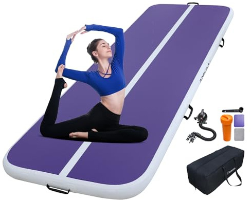 Bomsea Tumbling Matten-Turnmatte Airtrack Aufblasbare Turnmatte Gymnastikmatte Aufblasbar für Zuhause Air Matte Turnen (2M/3M/4M/5M/6M zur Auswahl)