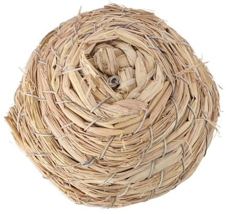 Abaodam Pet Ball Toy aus Handgewebtem Naturstroh Robustes Nibbling Beschäftigung und Bewegung für Hamster Chinchilla Kaninchen und Vögel Sicher und Kompakt