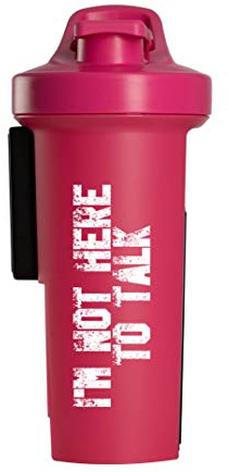 GA Shaker+® 2.0 Die 7in1 Original Trinkflasche/Wasserflasche mit Protein Shaker Funktion, 1L (I´m not here to talk Pink)