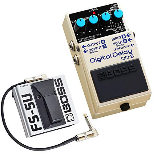 Boss DD-8 Digital Delay Effektgerät + FS-5U Fußtaster + keepdrum Patchkabel 30cm