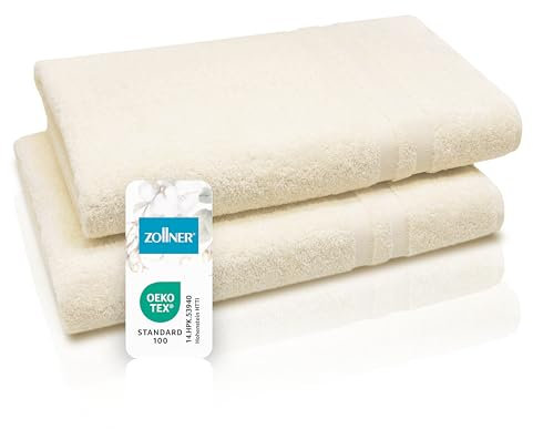 ZOLLNER 2 Toallas de Sauna, Toallas de baño, Beige, 70x180 cm