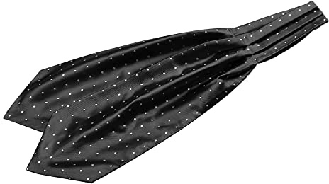 Allegra K Herren Krawatte, selbstgebunden, Hochzeit, gepunktet, Ascot Krawatte, weiß/schwarz, Einheitsgröße