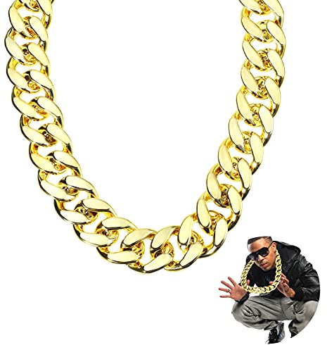 Aoriher Gold Halskette für Männer Goldkette Halskette Kette Halsband Klumpig Kette Halskette Hip Hop Kette Halskette für Männer Frauen Schmuck Dekoration