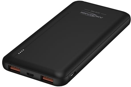 ANSMANN Powerbank 10000mAh PD 20W Fast Charging Power Bank 2 porte USB e 1 porta USB Type-C con caricatore indicatore di stato LED compatibile con iPhone 13 iPhone 12 Samsung S21 Huawei iPad Tablet