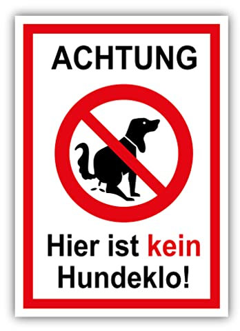 tradercat Achtung Hier ist kein Hundeklo Schild PVC Hartschaumplatte Schilder kein Hundeklo mit UV-Schutz kein Hunde klo Hinweisschilder Warnzeichen (PVC | 30 x 21 cm)