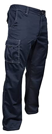 Cofan Pantalón de Trabajo Elástico Tipo Denim | Color Azul Marino (ES 42)