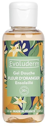 EVOLUDERM – Gel Douche Fleur D’Oranger Ensoleillé - 100 ml - 96% d'Origine Naturelle - Végan - Fabrication Française