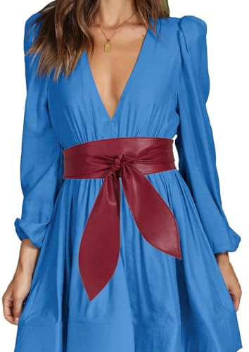 SUNTRADE Women Belt Wrap Around Wide Waistband Knotted Belt for Dress