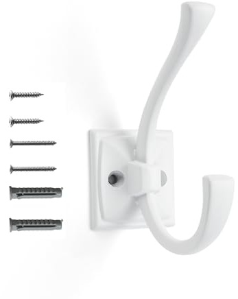 khtumeware Wandhaken im Vintage-Stil, 10 Stück, Hardware-Handtuchhaken zum Aufhängen von Mänteln, weiße Kleiderhaken, Wandmontage, mit Schrauben für Schlüssel, Handtücher, Taschen, Tassen.