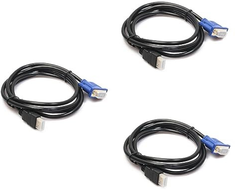 OSALADI 3pièces Câble Adaptateur vers Vga Connecteur Plaqué Or Broches pour Moniteur Projecteur Et HDTV Résolution
