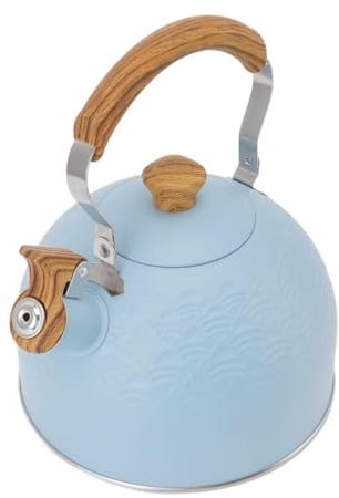 Bouilloire à Flûte Bouilloire Sifflante Bouilloire À Thé Sifflante 2,5 L, Bleu Ciel, Son De Sifflet, Poignée Ergonomique En Acier L, Bouilloire Théières pour Cuisinière Théière avec Sifflet