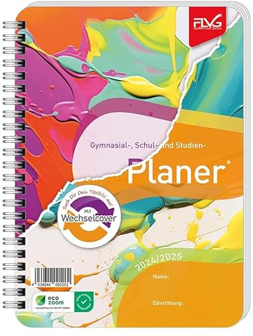 FLVG Schülerkalender 2024/2025, A5 Schulplaner, Hausaufgabenheft für Grundschule & Gymnasium mit Wechselcover