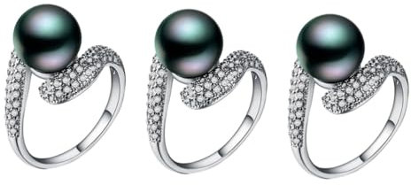 SAFIGLE 3St Hochzeitsschmuck Accessoire Knotenring aus Zirkonia Perle Fingerring Hochzeitsring Gelenkknöchelring damenringe damenschmuck Perlenring silberner Ehering Mode Zubehör Fräulein