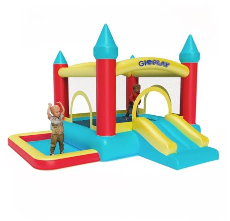 Gioco Gonfiabile per Bambini, Grande Castello con Scivolo e Piscina