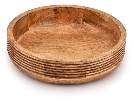 EDHAS Salad Bowl Mango Wood Handcrafted Salad Bowl for Table Decor Unique Decorative Accent Piece for Home or Office (10 x 10 x 2.5)