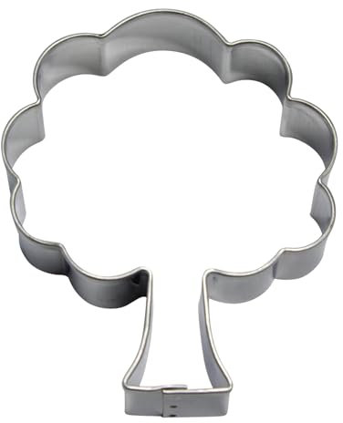 BekkiB - Cortador de galletas Árbol - aprox. 6 x 5 cm - Apto para lavavajillas - Cortador de galletas de acero inoxidable - Para hornear galletas - 8082