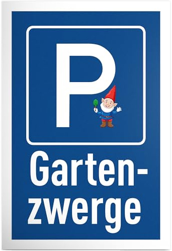 DankeDir! Parkplatz Gartenzwerge - 30 x 20 cm Schild Kunststoff - Lustiges Hinweisschild für Gartenfreunde - Geschenkidee für Gartenliebhaber - Wetterfeste Deko für Garten und Terrasse