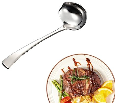 Hachera Louche à Sauce, Cuillère à Sauce Inox, 1 Pièce, Acier Inoxydable 304, Argent