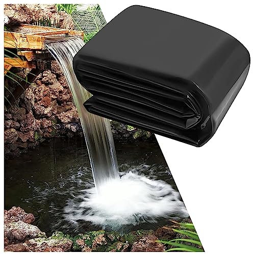 Rivestimento per laghetto in HDPE nero, 6 x 11 m, spessore 0,12 mm, per fontana da giardino, piscina, resistente alle forature e agli strappi, di grandi dimensioni per la massima protezione
