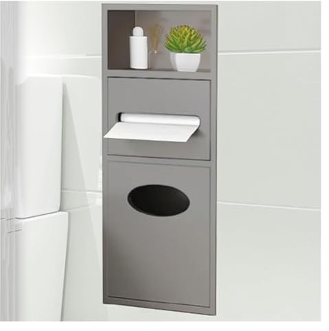 Stainless Steel Bathroom Niche, Toiletries Built-In Alcove For Kitchen Living Room Bedroom Hotel Residential, Recessed Toilet Paper Trash Can Storage Rack