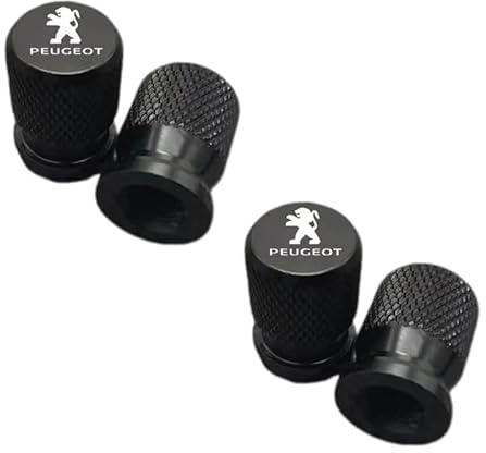 4 Pezzi Tappi Valvole Pneumatici Auto per Peugeot 2008 I 2016-2019, Tappini Gomme Auto Cappuccio Valvola Pneumatici con Guarnizione,A
