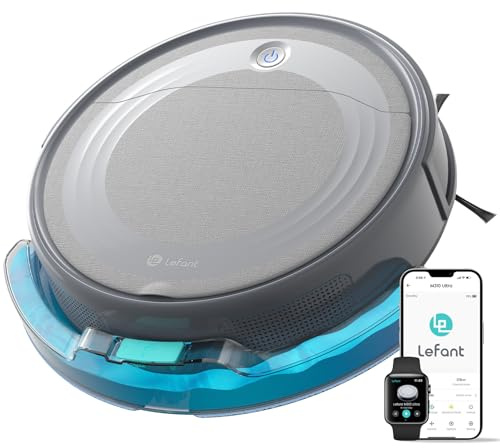 LEFANT M310 Ultra Robot Aspirador y Fregasuelos 3 en 1 con Succión de 6000Pa, 170min, Mapeo Láser ToF, Evasión de Obstáculos PSD de 190°, Reconocimiento de Alfombras, WiFi/App/Alexa, Gris