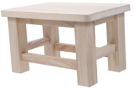 JUMPLAWN Small Wooden Bench Crafted from Wood with Rounded Edges and Compact Design, a Small Stool for Home Use, for Boys and Girls and Adults a Changing Stool or Footstool in Indoor