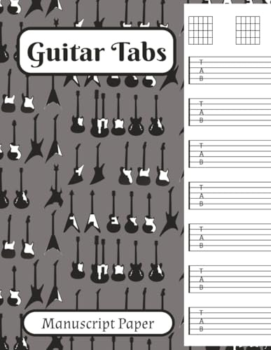 Guitar Tabs Manuscript Paper: Blank Sheet Music Notebook | Perfect for Musicians, Composers and All Ages Students | 100 Pages | 7 Staves per Page | 8,5x 11 Size