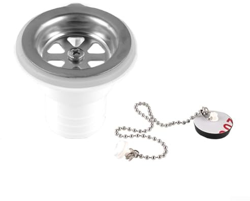 Bulevisiter Stainless Steel RV Sink Drain Connector Elbow Adapter ABS Construction Right Angle Bend Design Caravan Yacht Plumbing Fixture(Straight head)