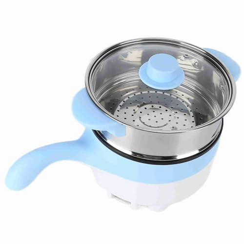 Fockety Olla eléctrica para cocinar al vapor, de acero inoxidable, 24 V, 2 L, para coche, con vaporera y tapa, antiadherente, portátil, multicocina de viaje (24V 2 litros Freir con freír eléctrico