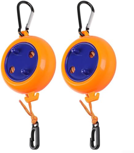 2 PCS Retractable Washing Line With Rope Bow Hoist Set for Hunting Gear Elevation Supporting Load Up To 60lbs(Orange Package 1)