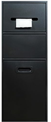 WANGXLGD Rectangular Bathroom Wall Niche Recessed Shower Shelves Waterproof Niche Toilet Paper Holder Storage Cabinets with Door for Kitchen and Bathroom Accessories (Black,23X67X14cm)