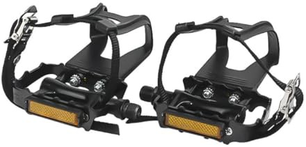 Bike Pedals with Toe Cages and Straps Universal Fit Bicycle Pedals 9/16 Compatible, Non-Slip & Durable Lightweight, Fits Most Adult Bikes & MTB Bicycles