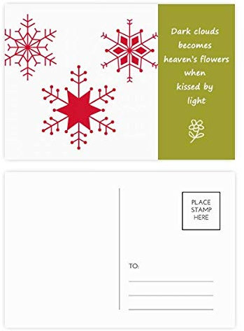 Weihnachts-Postkarten-Set, Schneeflocke, Rot, 20 Stück