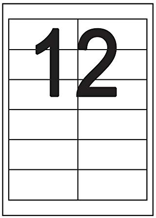 100 Blatt Etiketten Selbstklebend 96,5 x 42,3 mm 1200 Stück DIN A4 Label permanent haftend - 12 Stück pro Blatt