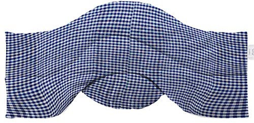 Aminata BALANCE Rapssamenkissen Schulter-Nacken-Kissen Wärmekissen mit Raps-Samen für Mikrowelle geeignet für Wärme- & Kälte-Anwendung, Nackenhörnchen Karo blau weiß Stehkragen für den perfekten Sitz