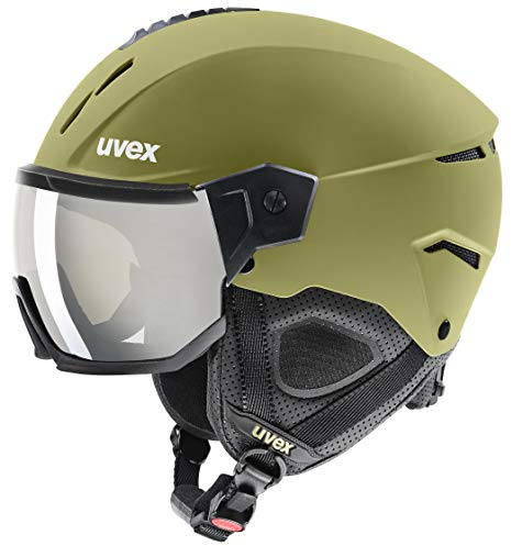 uvex Instinct Visor - robuster, stylischer, optimal belüfteter Skihelm mit beschlagfreiem Visier für Damen und Herren - Crocodile matt - 53-56 cm