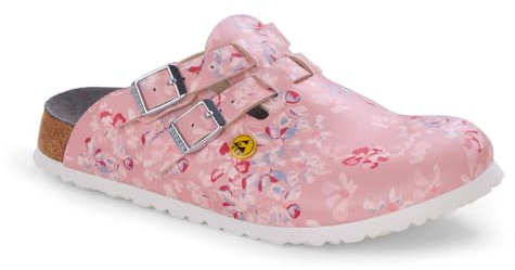 BIRKENSTOCK 1020945-40, Scarpe da Lavoro Kay ESD Flowers Field Rose, Taglia 40 Donna EU Schmal
