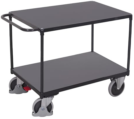 Cordes Tischwagen schwer mit 2 Ladeflächen RAL 7016