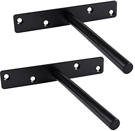 2 Stück Unsichtbare Tablarträger Regalhalterungen T-Form Metallregalstütze DIY Wandregal Schwimmende Regalhalterung mit Schrauben und Expansionsrohr Regalträger (200mm)