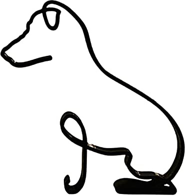 HeiHeiDa Hund Minimalistische Kunst Skulptur, abstrakte Metalldraht geometrische Hund Strichzeichnung Kunst Statue, Metall Hund Wand-Dekor minimalistische Wohnzimmer Dekor