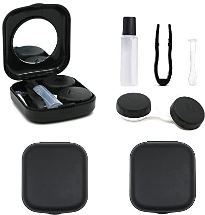 laeeyin Set di 2 contenitori per lenti a contatto, da viaggio, con specchio, a prova di perdite, per la casa e i viaggi, ◦, Alla moda